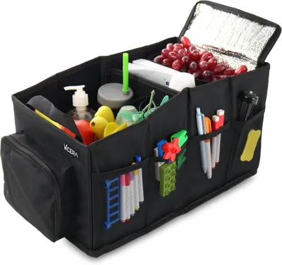 Produktbild von Auto-Organizer für Kinder faltbar mit Kühltasche Schwarz