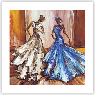Produktbild von Poster - Poster ohne Rahmen - Frauen Kleider Öl - 40x40 cm - Wand Bild - Wanddeko - Wandbilder - Kunstposter - Wandposter - Bilder - Kunstdruck - Wanddekoration - Wandbild - P2XAC40x40-4172
