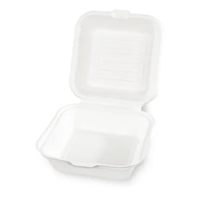Produktbild von 125x Hamburgerbox Burgerboxen groß 145x133x75mm geschäumt weiß