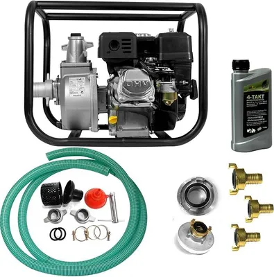 Produktbild von Benzin Wasserpumpe Gartenpumpe TKB50 5,5PS 4-Takt 2,5 Bar Starter Set