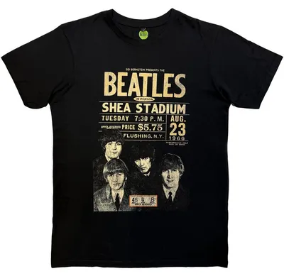Image de T-shirt The Beatles - « Shea '66 » pour homme/femme, unie RO15697 (L) (noir)
