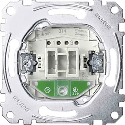 Obrázek produktu pro Merten MEG3102-0000, Kolébkový spínač, 2P, Metalická, IP20, 250 V, 10 A