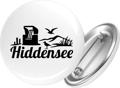 Produktbild von Huuraa Button Hiddensee Strandmotiv 25mm rund mit Sicherheitsnadel Ansteckbutton Geschenkidee