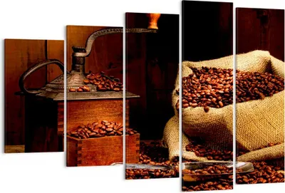 Produktbild von Bild auf Leinwand - Leinwandbild - Frühstück Schokolade Kaffee Bohnen - 150x100cm - Wand Bild - Wanddeko - Leinwanddruck - Bilder - Kunstdruck - Leinwand bilder - Wandkunst - EG150x100-2163