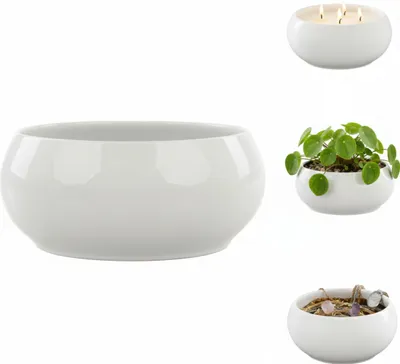 Zdjęcie produktu dla Doniczka osłonka misa ceramiczna biały połysk Ø 25,5 cm gładka glamour