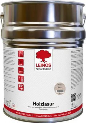 Produktbild von Wetterfeste Holzlasur für Außen 212 Hellgrau 10,00 Liter - offenporiger Holzschutz mit Filmschutz gegen Pilzbefall - für Fenster, Türen, Zäune & Pergolen - wasserabweisend, lasierend