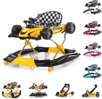 Obrázek produktu pro CHIPOLINO Interaktivní dětské chodítko Car Racer 4v1 žluté
