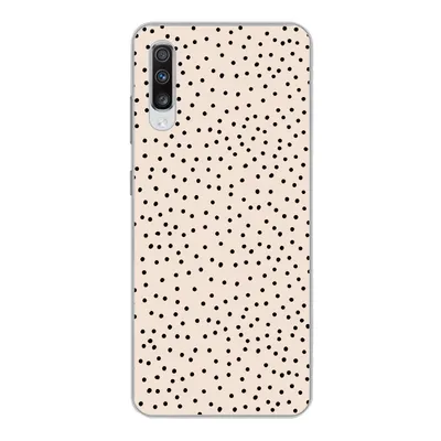 Produktbild von MuchoWow® Handyhülle Schutzhülle Hülle für Samsung Galaxy A70 Polka dot - Beige - Schwarz Silikon Softcase Handy Hülle - Schutzhaube