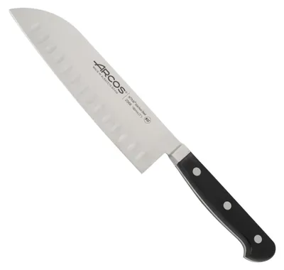 Santoku-Messer, geschmiedet, 180 mm, Nitrum-Stahl, schwarz