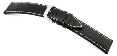 Produktbild von Happel Lederband Saboga 19mm schwarz mit Alligatorprägung