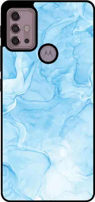 Produktbild von Smartphonica Handytasche Passend für Motorola Moto G20 / G30 mit Marmordruck - TPU Rückabdeckung Fall Marmor Design - Hellblau