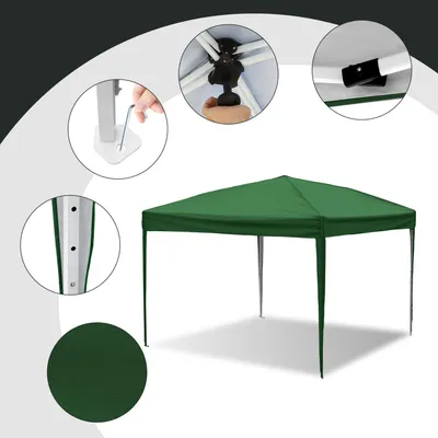 Produktbild von Izrielar Pavillon Faltpavillon Tasche Wasserdicht UV-Schutz 50+ Pop-Up Gartenpavillon Gartenzelt Partyzelt Grün 3x3m