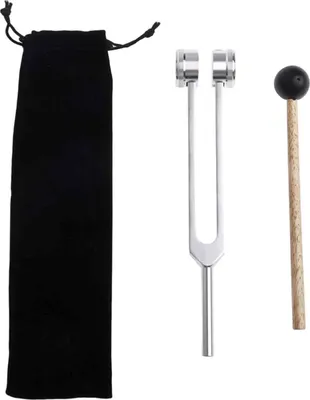 Produktbild von 128 Hz Standard Stimmgabel Reflexhammer Set, Stimmgabel aus Aluminiumlegierung, Passender Hammer und schwarze Aufbewahrungstasche, Kann zum Entspannen Verwendet Werden.