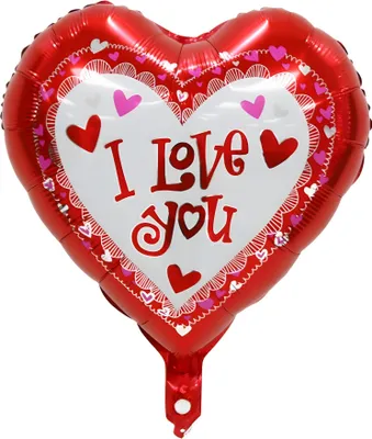 Immagine prodotto di Palloncino in foil cuore 45 cm, I love you rosso bianco