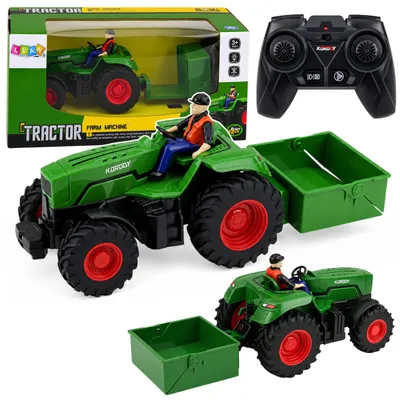 Obrázok produktu pre Diaľkovo ovládaný RC poľnohospodársky traktor so skriňovým prívesom Farmer 1:24