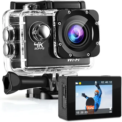 Produktbild von Strex 4K 16MP Digitalkamera - 30 M Unterwasserkamera mit Wi-fi & EIS 170° Weitwinkel | wasserdichte Videokamera für Sport, Abenteuer & Outdoor-Fotografie