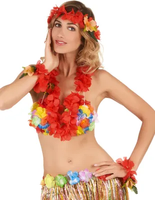 Produktbild von Blumen-Set Hawaii 3-teilig rot - Einheitsgröße