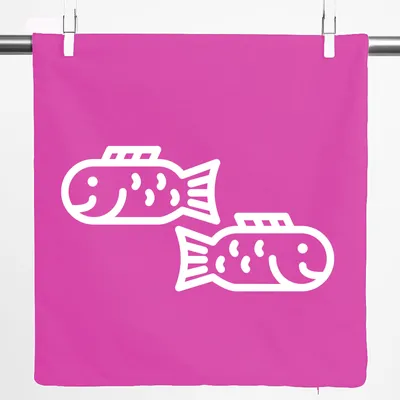 Produktbild von Huuraa Kissenbezug Fische Sternzeichen Symbol 40x40cm Fuchsia Baumwolle Dekokissenbezug Geschenkidee