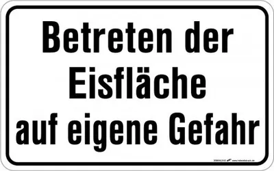 Produktbild von Warnschild - Betreten der Eisfläche - 308646 - 40cm x 25cm - Winter Winterdienst