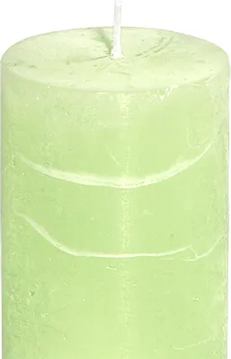 Produktbild von Kerze Mintgrün durchgefärbt 50x100mm 4er Set Stumpenkerzen Blumendeko Frühling, 12 Stück