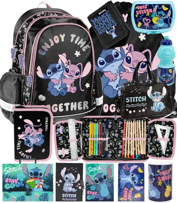 Produktbild von 12tlg Lilo und stitch Schulrucksack set Rucksack Schulranzen Federtasche Sportbeutel schultasche fur madchen