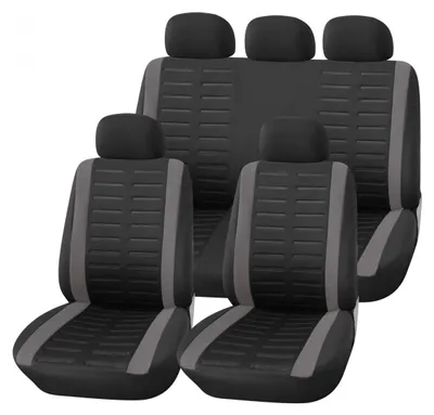 Produktbild von Universelle Auto-Sitzbezüge, Komplettset 9-teilig, Grau/Schwarz, TAP470
