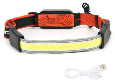 Image de Lampe frontale COB rechargeable par USB pour l'extérieur, avec bandeau réglable, idéale pour la pêche et le camping