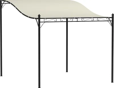 Zdjęcie produktu dla Fortuna Lai Altana ogrodowa Pergola z dachem, wodoodporna altana Daszek, wolnostojąca altana ogrodowa Altana tarasowa Zadaszenie Osłona przeciwsłoneczna na taras Ogród ok. 2,5 x 3 x 2,5 m Kremowo-biała