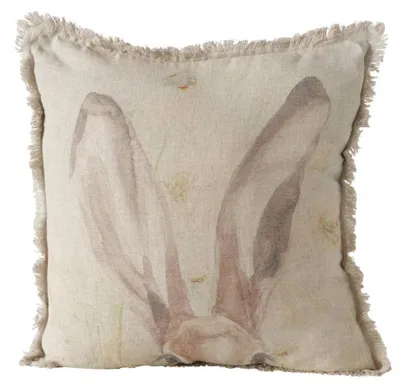 Immagine prodotto di Cuscino decorativo con frange RABBIT, in lino, 45 x 45 cm