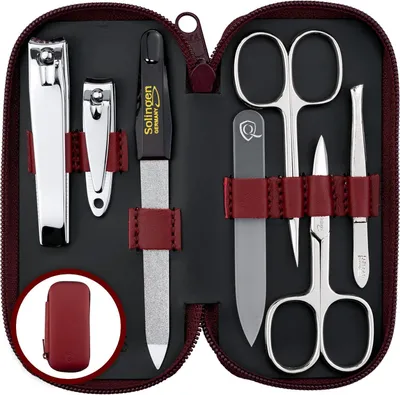 Produktbild von marQus Maniküre-Set 7-teilig – mit Glasfeile, Solingen – Rot