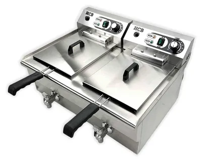 Produktbild von HCB Doppel-Fritteuse - 2 x 14 Liter - 2 x 400V - Edelstahl - 2599