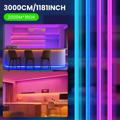 Produktbild von LED-Neon-RGB-Lichtband - LED-Streifen - 2 Rollen à 15 m - Fernbedienung - App-Steuerung - Musiksynchronisation - Wasserdicht - 24 V