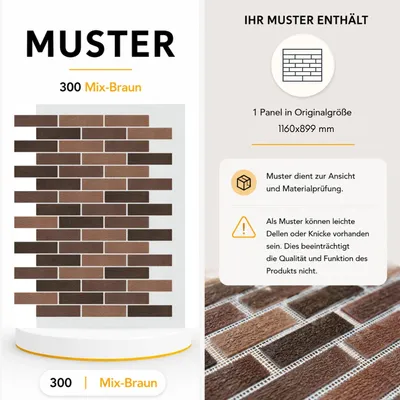 AMK Muster-Paneel 300 Mix Braun – Marmorgranulat-Oberfläche in Originalgröße