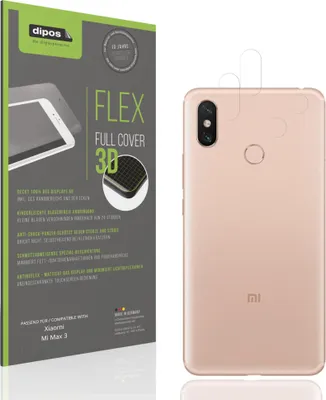 Produktbild von 2x Full Cover Schutzfolie matt für Xiaomi Mi Max 3 Rückseite Panzerfolie Anti-Shock