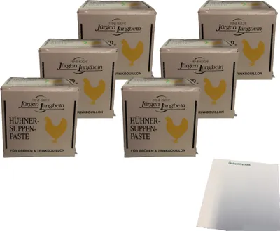 Produktbild von Jürgen Langbein Hühner-Suppen-Paste 6er Pack (6x50g Packung) + usy Block