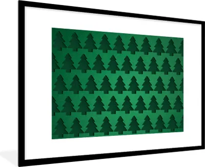 Produktbild von MuchoWow® MuchoWow® Gerahmtes Poster Weihnachtsbäume - Weihnachten 90x60 cm - Poster mit zchwarzem Bilderrahmen - Wanddekoration - Fotos