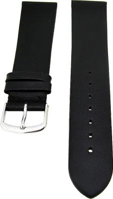 Produktbild von Uhrenarmband weiches Kalbslederband Schwarz ohne Naht 18mm