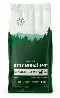 Zdjęcie produktu dla Monster Dog Grain Free Singles Lamb 17kg Bezzbożowa Sucha Karma Dla Dorosłych Psów z Jagnięciną