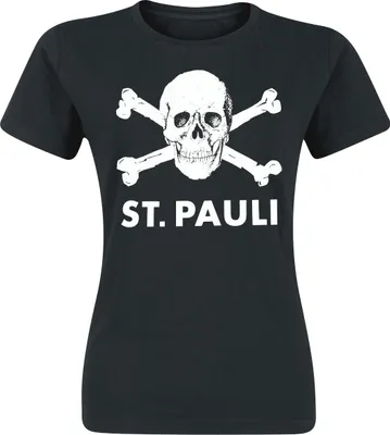 Produktbild von FC St. Pauli - Girly Shirt Totenkopf groß - schwarz