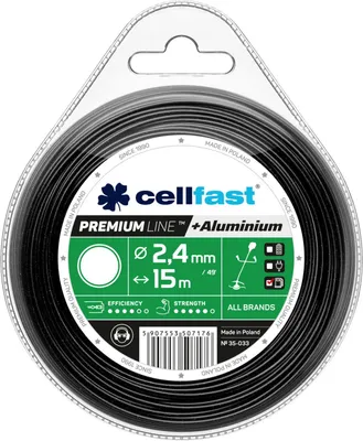 Obrázok produktu pre Prémiové lano vystužené hliníkovými časticami pre kosačky na trávu - kruhový profil 2,4 mm x 15 m Cellfast