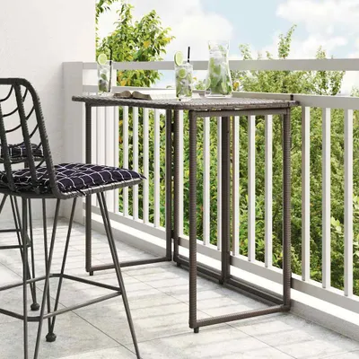 Produktbild von "2026 Promotion" Gartentisch Klappbar Braun 90x51x75 cm Poly Rattan - Gartentische CC25837
