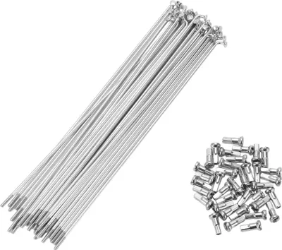 Produktbild von Fahrrad Speichen 14G 190MM Mountainbike Speichen aus Kohlenstoffstahl Silberfarben 36 Stück