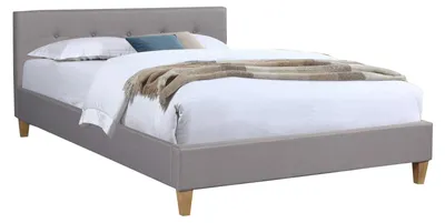 Produktbild von Polsterbett ADELE Bett mit Stoff in grau 140x200 cm Doppelbett Jugendbett inklusive Lattenrost, Stoffbezug