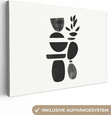 Obrázok produktu pre Plátno 120x80 cm - Japandi - Postavy - čierne, obraz Moderné, nástenné dekorácie, maľba