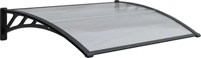 Obrázok produktu pre Oblúková vstupná strieška s rozmermi 150 x 80 cm vyrobená z priesvitného polykarbonátu.