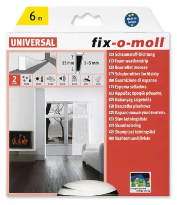 Produktbild von Schaumstoffdichtung fix-o-moll 6m x 15mm x 5mm