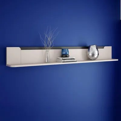 Produktbild von Forte VODOL Wandregal 200, modernes Wandregal mit Ablage, Holzwerkstoff, Kaschmir|Beige , 200 cm breit x 25,6 cm hoch x 21,9 cm tief