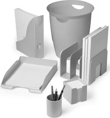 Image de Collecteur de catalogues Eco plastique recyclé 215x165x210mm gris paquet de 2 pièces