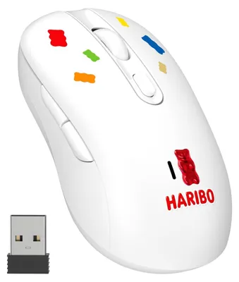 Produktbild von HARIBO Kabellose Maus Bluetooth 3 5 und 2400 MHz einstellbare DPI Weiß