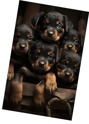 Zdjęcie produktu dla Oryginalny dywanik 120x160 cm - Szczenięta rottweilera